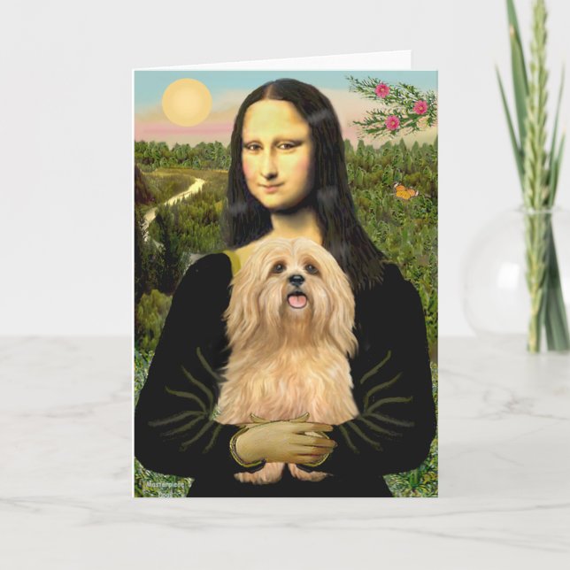 Cartão Lhasa Apso 9 - Mona Lisa (Frente)