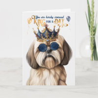 Lhasa Apso Dog King para um Dia de Aniversário Eng