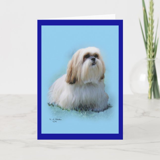 Cartão Lhasa Apso Greeting Card (Frente)