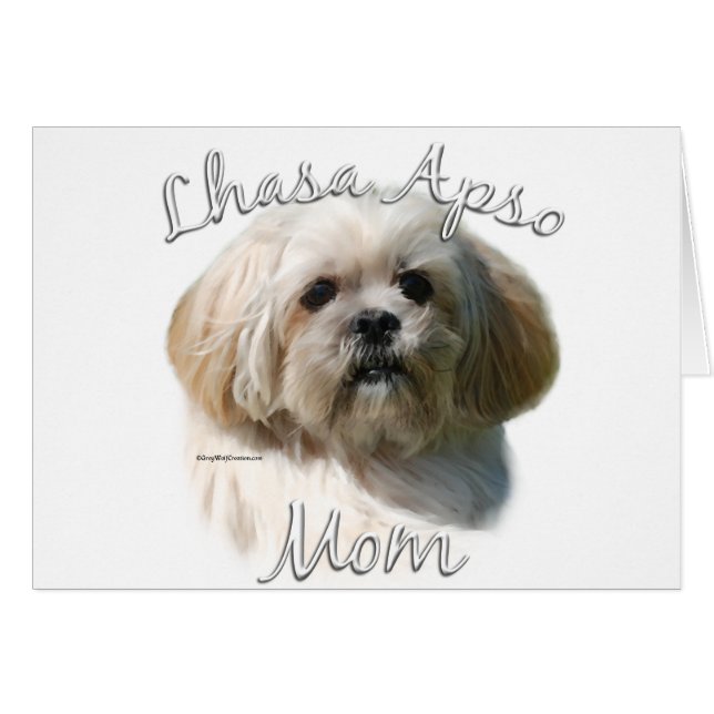 Cartão Lhasa Apso Mãe 2 (Frente Horizontal)