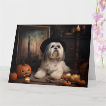 Lhasa Apso Pumpkins Halloween Scary