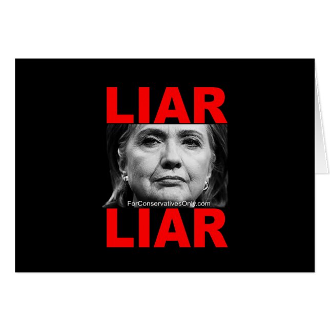 Cartão Liar Liar Hillary Clinton (Frente Horizontal)