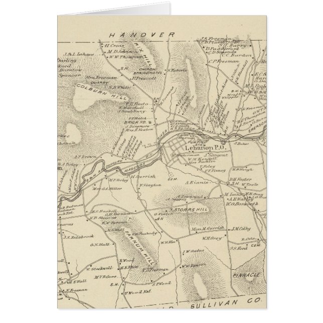 Cartão Líbano, Grafton Co (Frente)