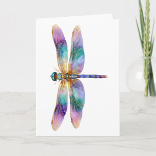 Cartão Libélula Colorida – Arte da Natureza Iridescente