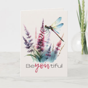 Cartão Libélula em Aquarela Bela Inspiração