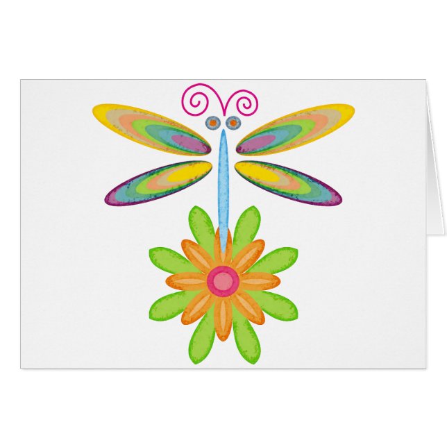 Cartão Libélula maluco (Frente Horizontal)