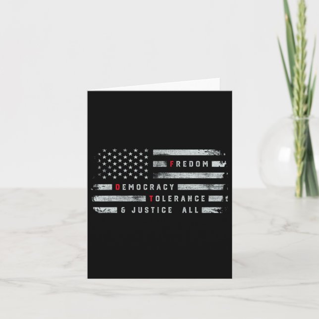 Cartão Liberdade Democracia Tolerância Justiça Todas As R (Frente)