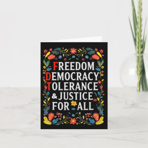 Cartão Liberdade Democracia Tolerância Justiça Todas As R