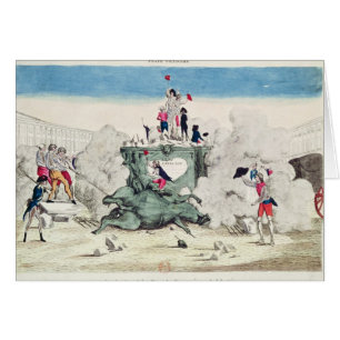 Cartão Liberdade que toppling a estátua do grande