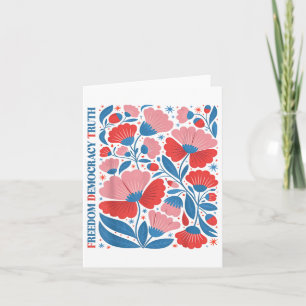 Cartão Liberdade Sutil Democracia Verdade Boho Floral 4º