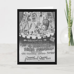 Cartão Liberdade Vintage de Mosquitos de Malária