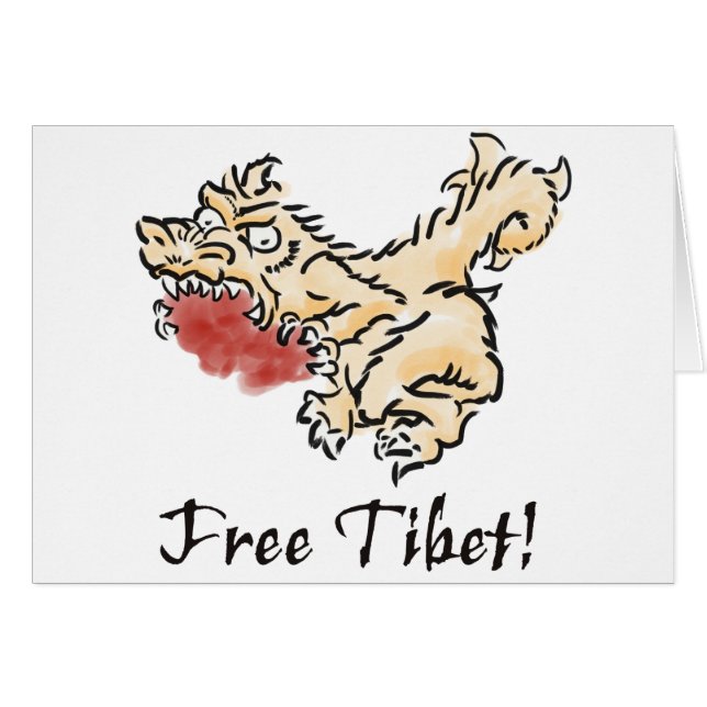 Cartão Liberte o Tibete! (Frente Horizontal)
