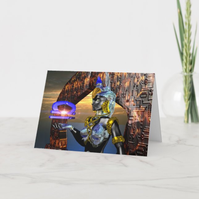 Cartão LIBRA 2 Aniversário do Zodiac (Frente)