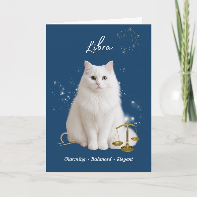 Cartão Libra Cat Birthday Card (Frente)