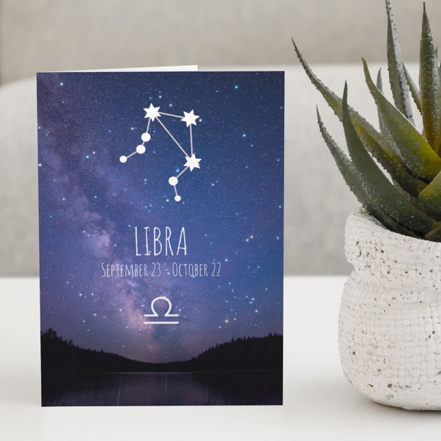 Cartão Libra Zodiac Constellation | Astrology Card (Criador carregado)