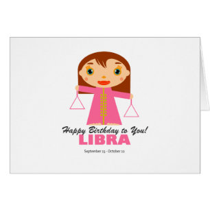 Cartão Libra Zodiac para Crianças
