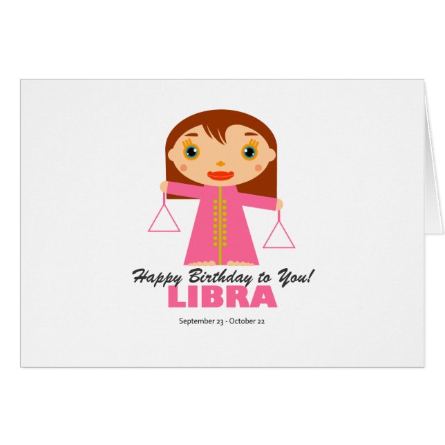 Cartão Libra Zodiac para Crianças (Frente Horizontal)