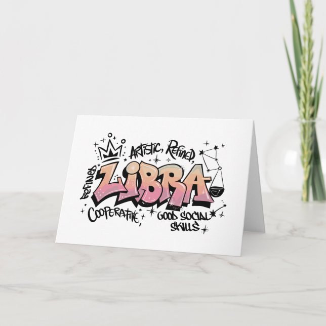 Cartão Libra Zodíaco Grafite  (Frente)