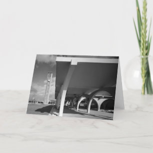 Cartão Library Entrance Arches, Bell Tower in Background