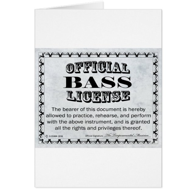 Cartão Licença Bass (Frente)