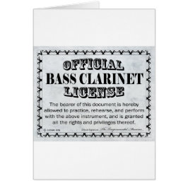 Cartão Licença Bass Clarinet