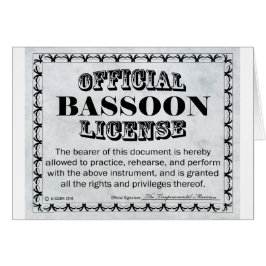 Cartão Licença Bassoon