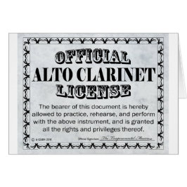Cartão Licença do Alto Clarinet