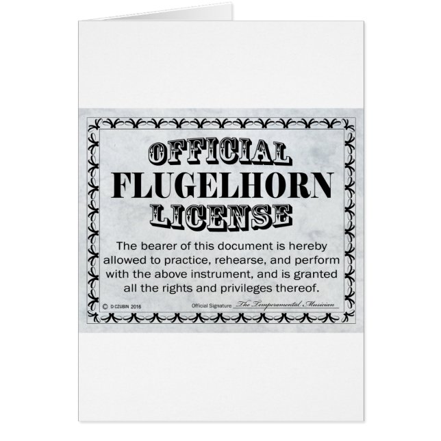 Cartão Licença Flugelhorn (Frente)
