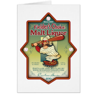 Cartão Licor de malte bem escolhido do jogador de campo