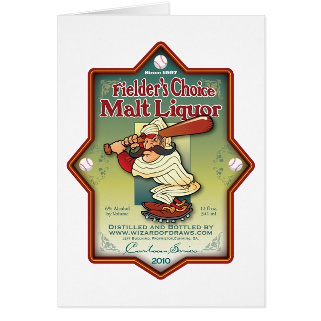 Cartão Licor de malte bem escolhido do jogador de campo (Frente)