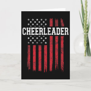 Cartão Liderança de Torcida Orgulhosa Bandeira Americana 