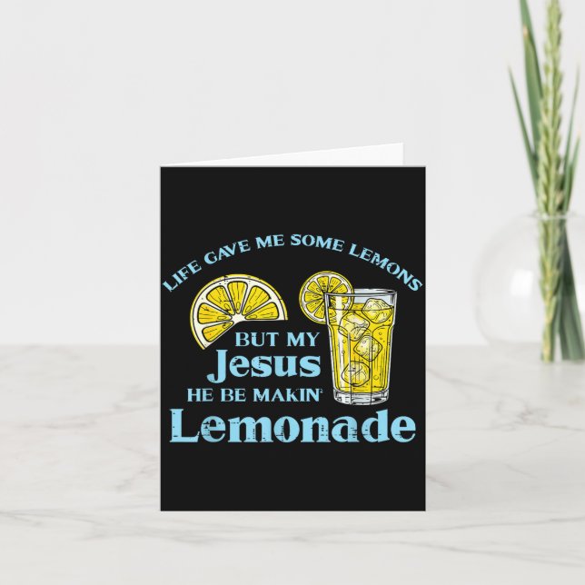 Cartão Life Gave Lemon Jesus Made Lemonade Christian Men  (Frente)