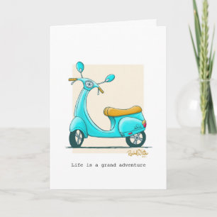 Cartão Life is an Adventure, Vespa Scooter Greeting Card