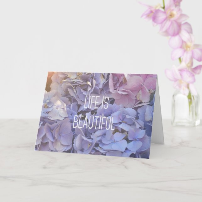 Cartão Life Is Beautiful | Purple Hydrangea Greeting Card (Orquídea)