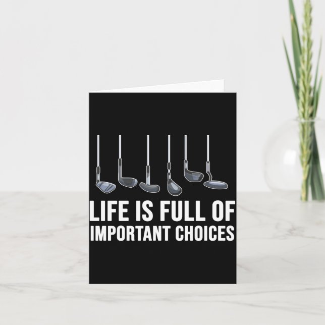 Cartão Life Is Full Of Imrtant Choices Golf Christmas  (Frente)
