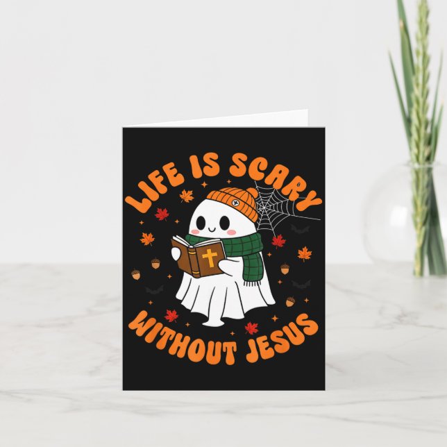 Cartão Life Is Y Without Jesus - Christian Halloween  (Frente)