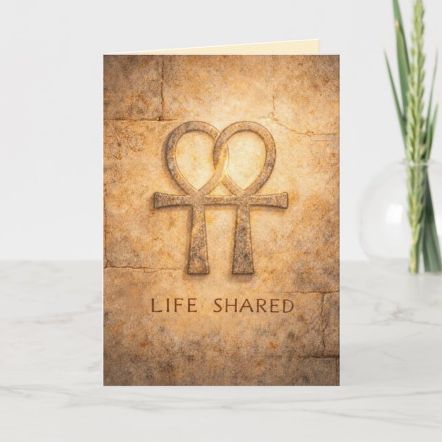 Cartão Life Shared Ankh Valentine Egyptian Symbol  (Frente)