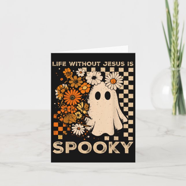 Cartão Life Without Jesus Is Soky Floral Christian Hallow (Frente)