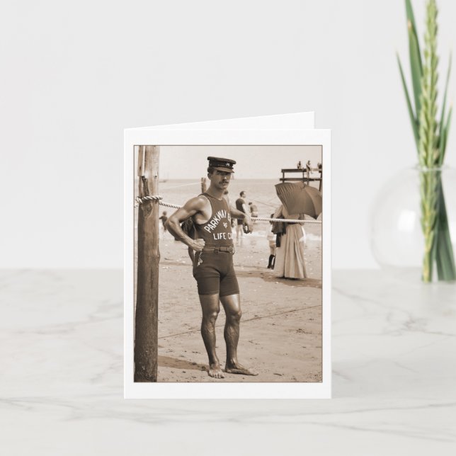 Cartão Lifeguard Brighton Beach 1905 (Frente)