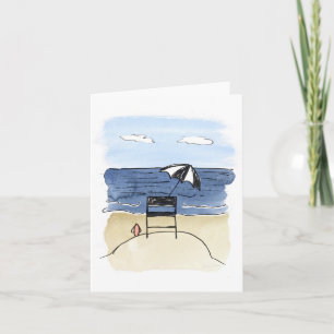 Cartão Lifeguard Chair on the Beach Notecards