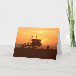 Cartão Lifeguard Station Sunset Greeting Card