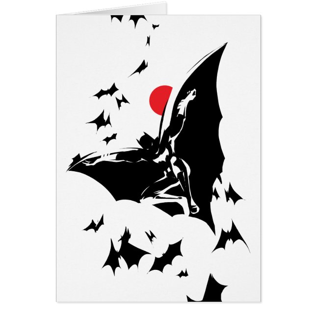 Cartão Liga da Justiça | Batman na Nuvem de Bats Pop Art (Frente)