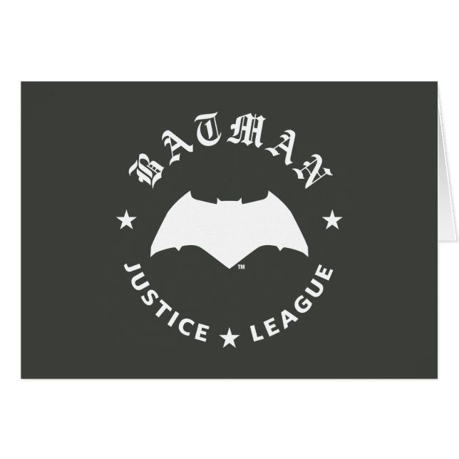Cartão Liga da Justiça | Batman Retro Bat Emblem (Frente Horizontal)