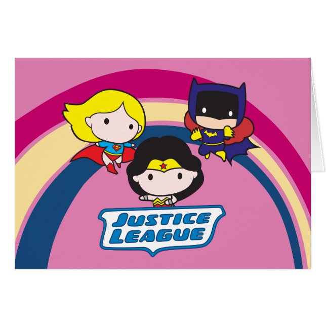 Cartão Liga da Justiça Chibi - Arco-Íris (Frente Horizontal)