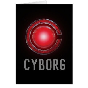 Cartão Liga da Justiça  Símbolo Cyborg brilhante