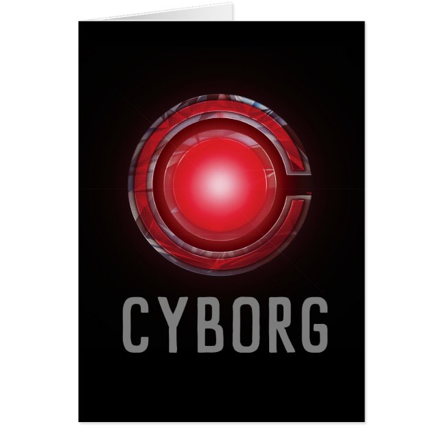 Cartão Liga da Justiça | Símbolo Cyborg brilhante (Frente)