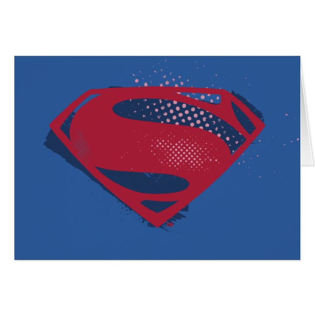 Cartão Liga da Justiça | Símbolo Superman Pincel e Meio-T (Frente Horizontal)