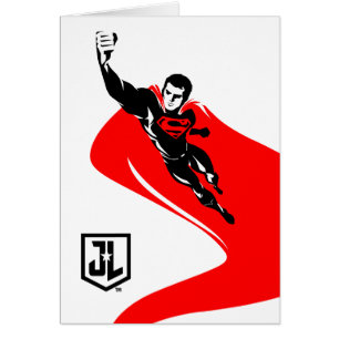 Cartão Liga da Justiça Superman Flying Noir Pop Art