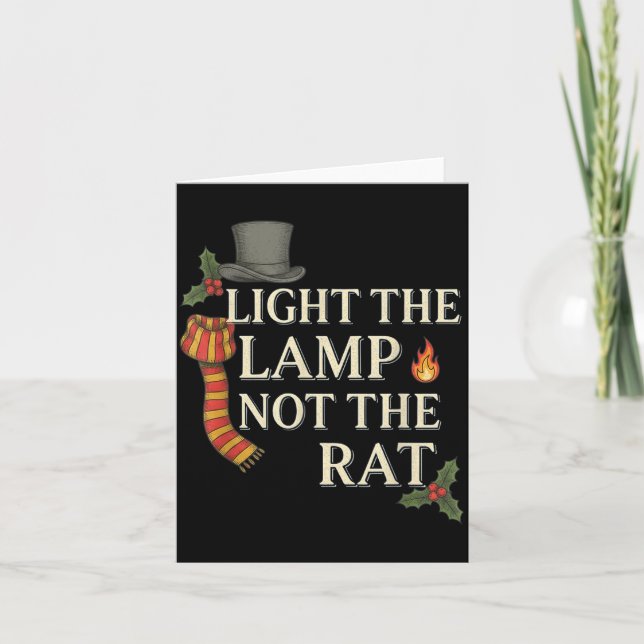 Cartão Light The Lamp Not The Rat Christmas Funny Novelty (Frente)