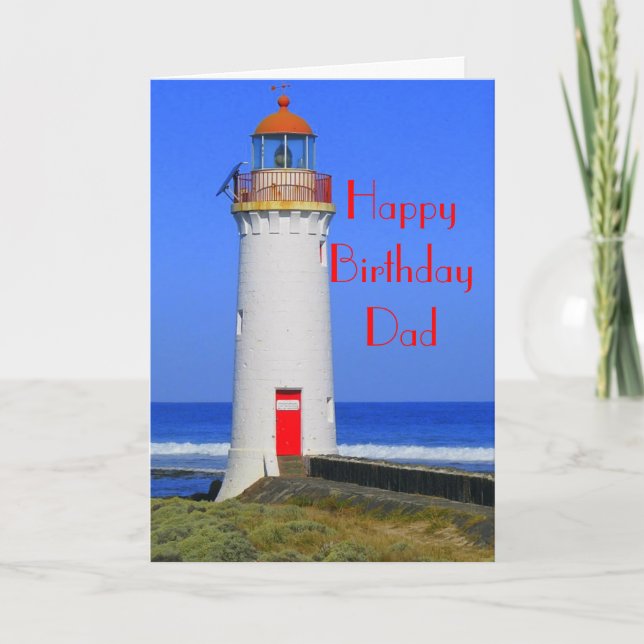 Cartão Lighthouse birthday card for Dad (Frente)